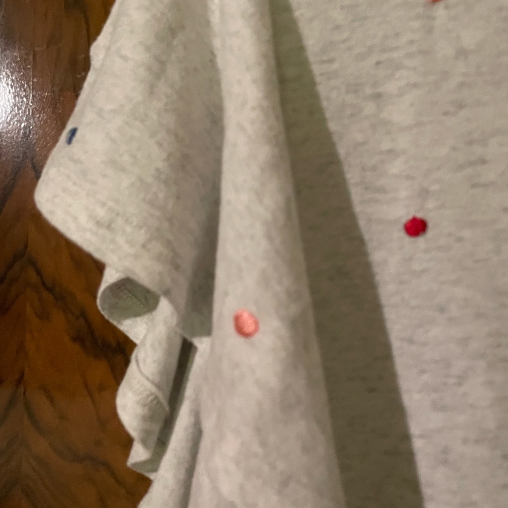 Anthropologie Flutter Sleeve Tee with multi colored embroidered Swiss Dots. - Picture 8 of 15